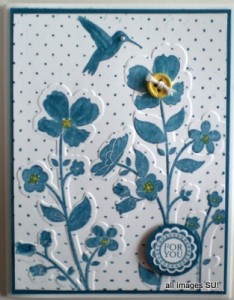 wildflower meadow stamped card