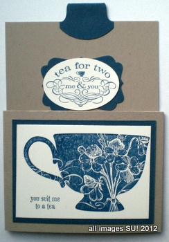 hand stamped nvitation to a tea party