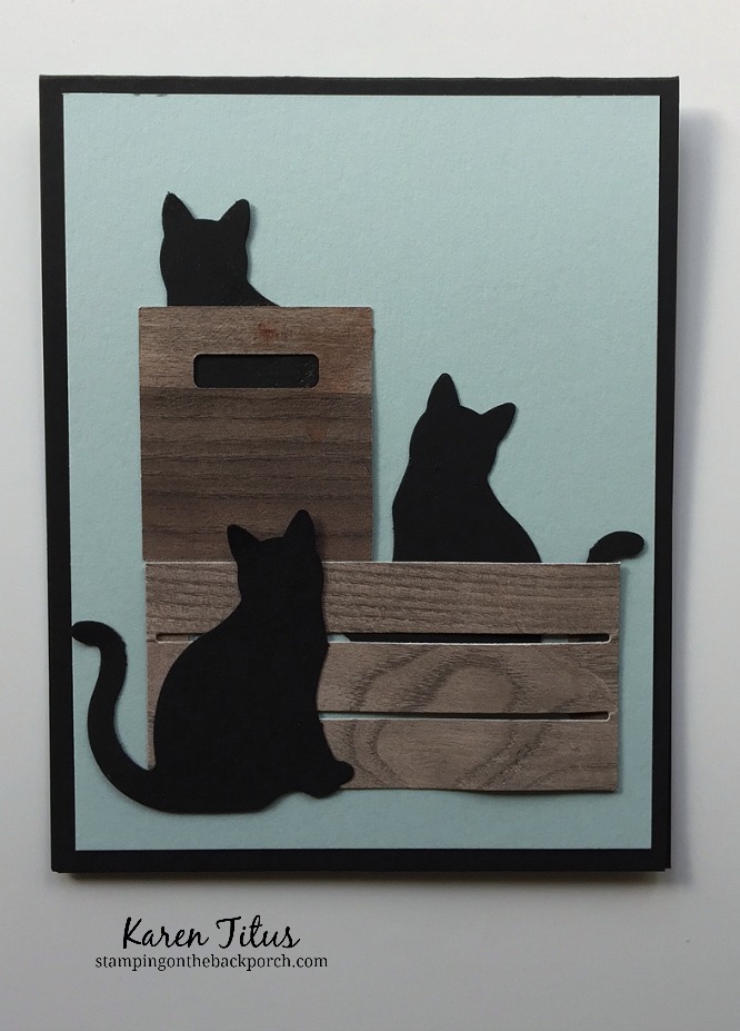 the Wood Crate with 3 cats card for any occasion